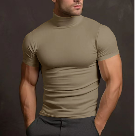 Herr Turtleneck Kortärmad Modern Stil 5