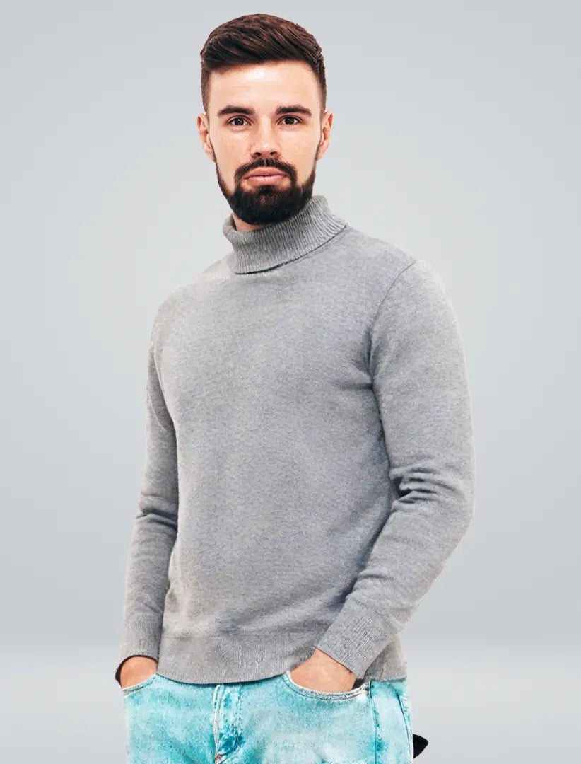 Herr Turtleneck Tröja Klassisk Stil Slimmad Passform 1