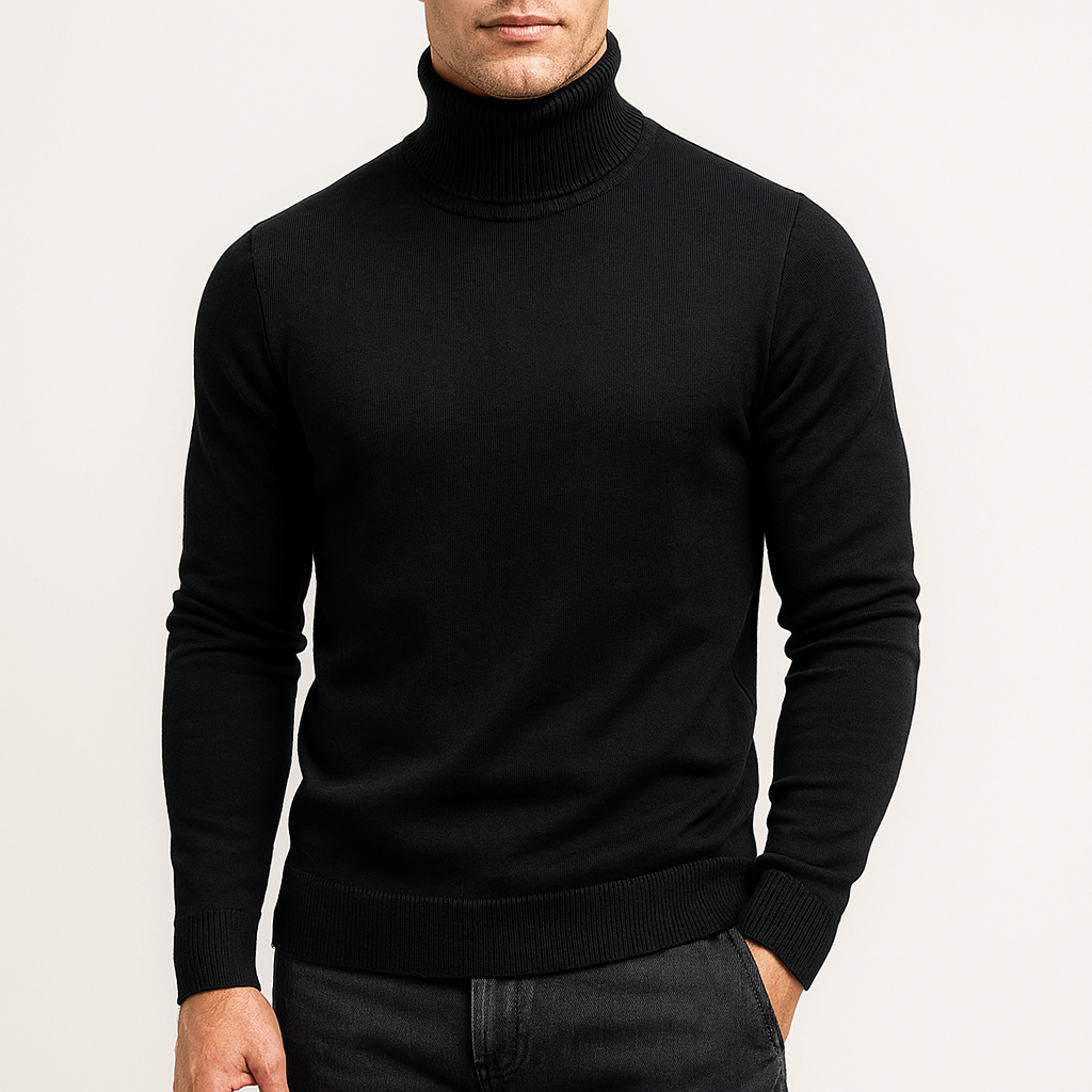 Herr Turtleneck Tröja Minimalistisk Stil 4