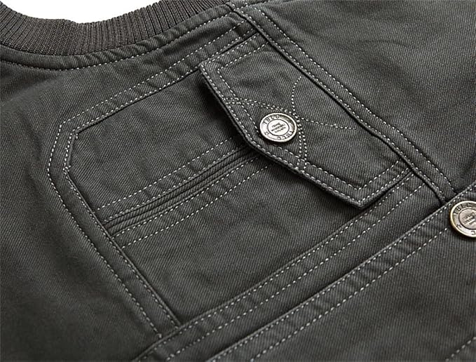 Herr Vintage Västs Med Flera Fickor Stilren Design 2
