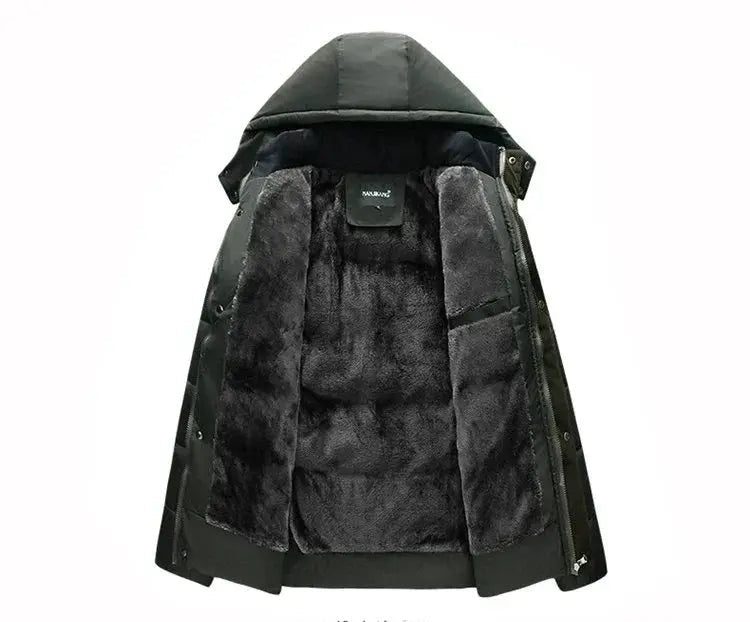 Herr Vinterkappa Parkas Med Justerbar Huva och Praktiska Fickor 2