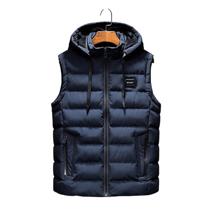 Herr Weste med Kapuze och Stickmönster 0