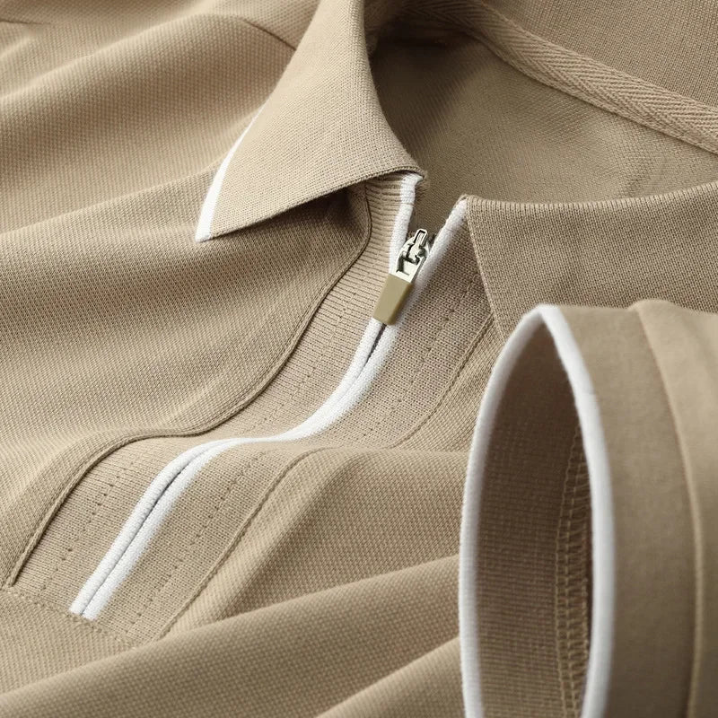 Herr Zip-Up Polo T-shirt 5