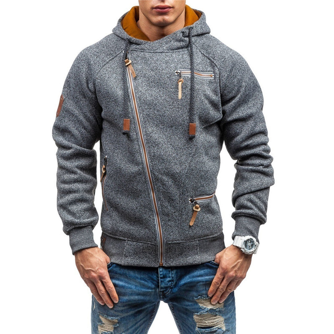 Herr Zip Hoodie Casual Stil 1