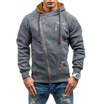 Herr Zip Hoodie Casual Stil 1