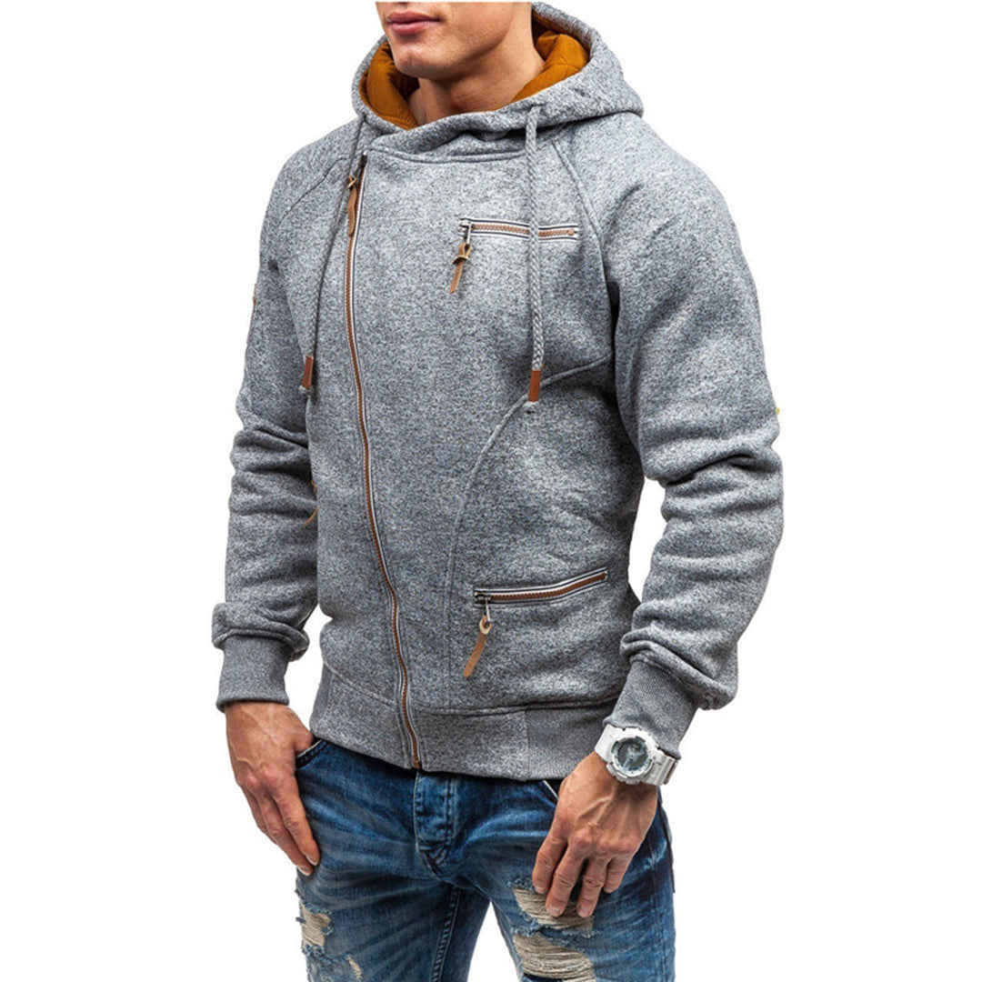 Herr Zip Hoodie Casual Stil 4