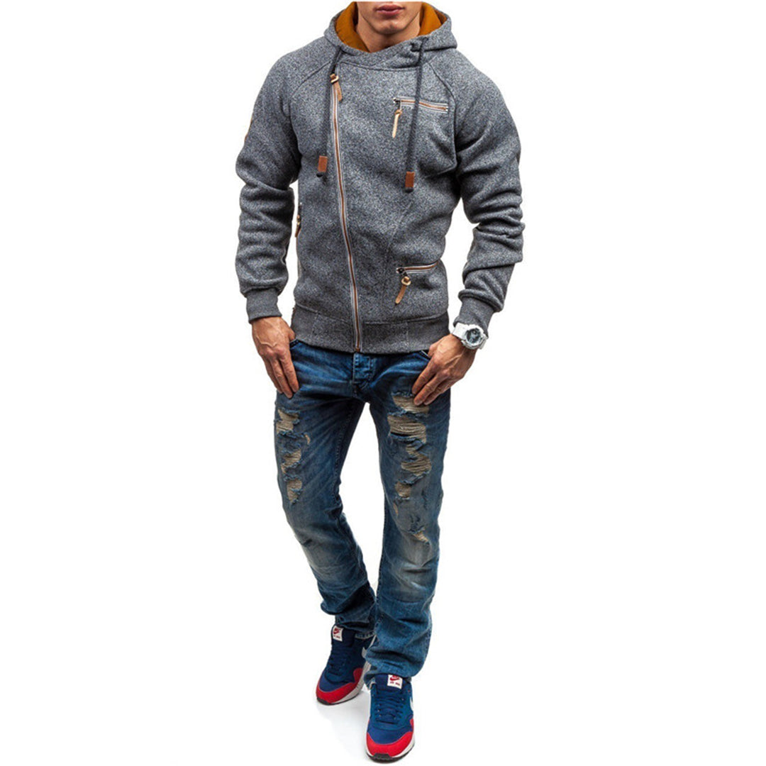 Herr Zip Hoodie Casual Stil 5