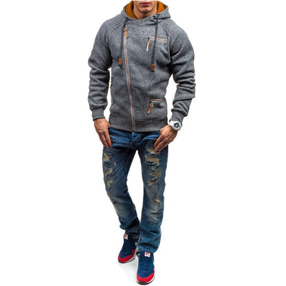 Herr Zip Hoodie Casual Stil 5