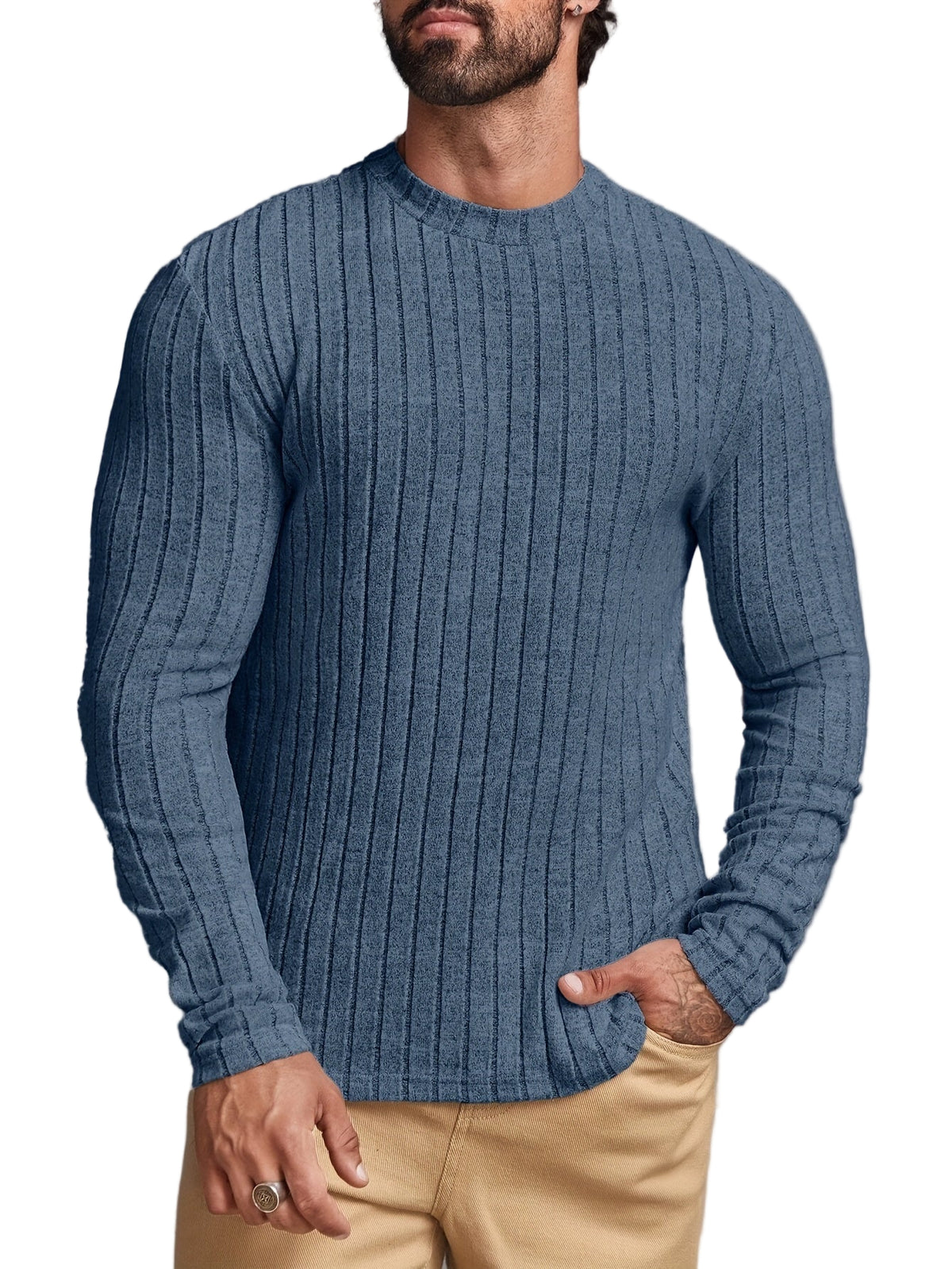 Herrar Casual Crewneck Tröja Stilren 0