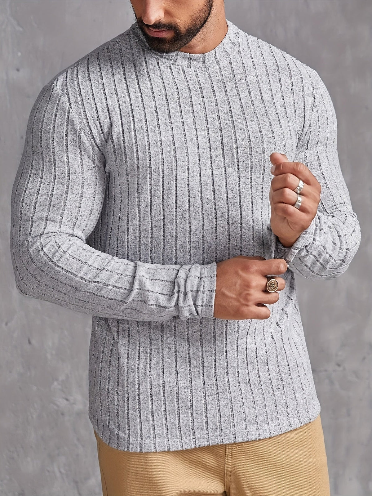 Herrar Casual Crewneck Tröja Stilren 2