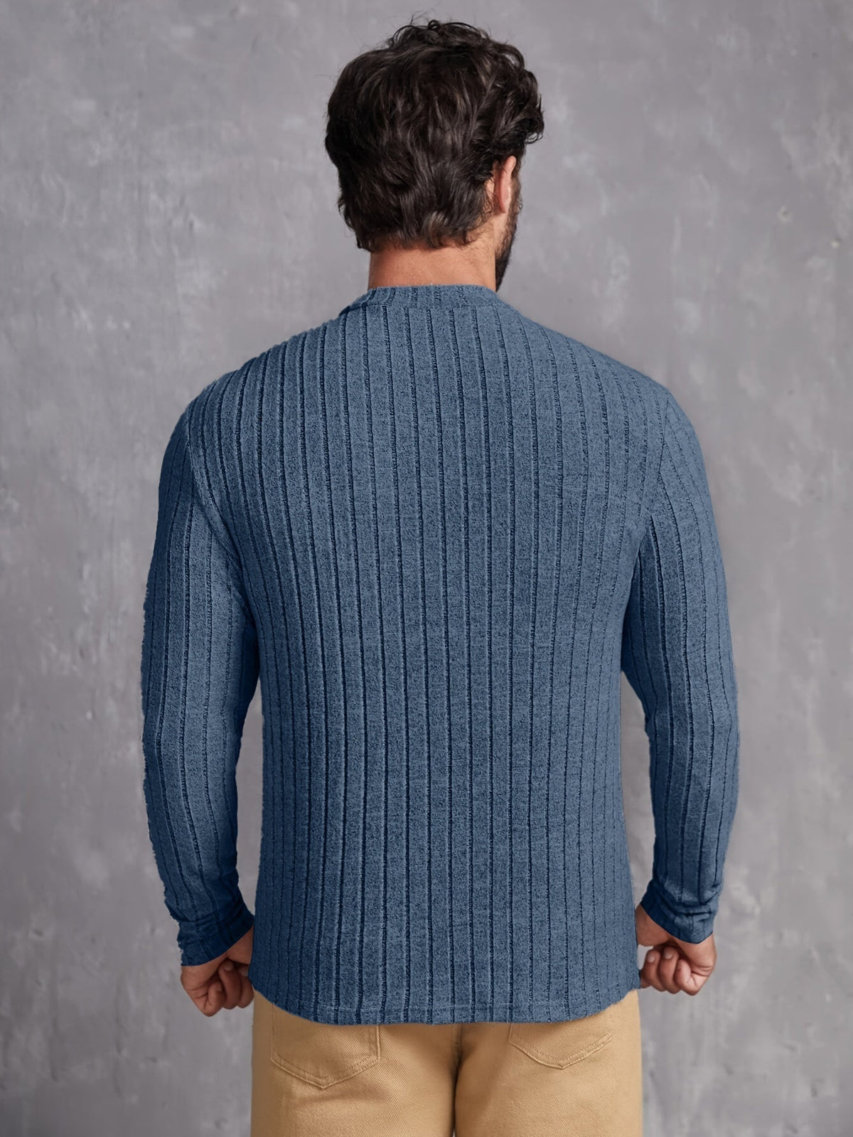 Herrar Casual Crewneck Tröja Stilren 3