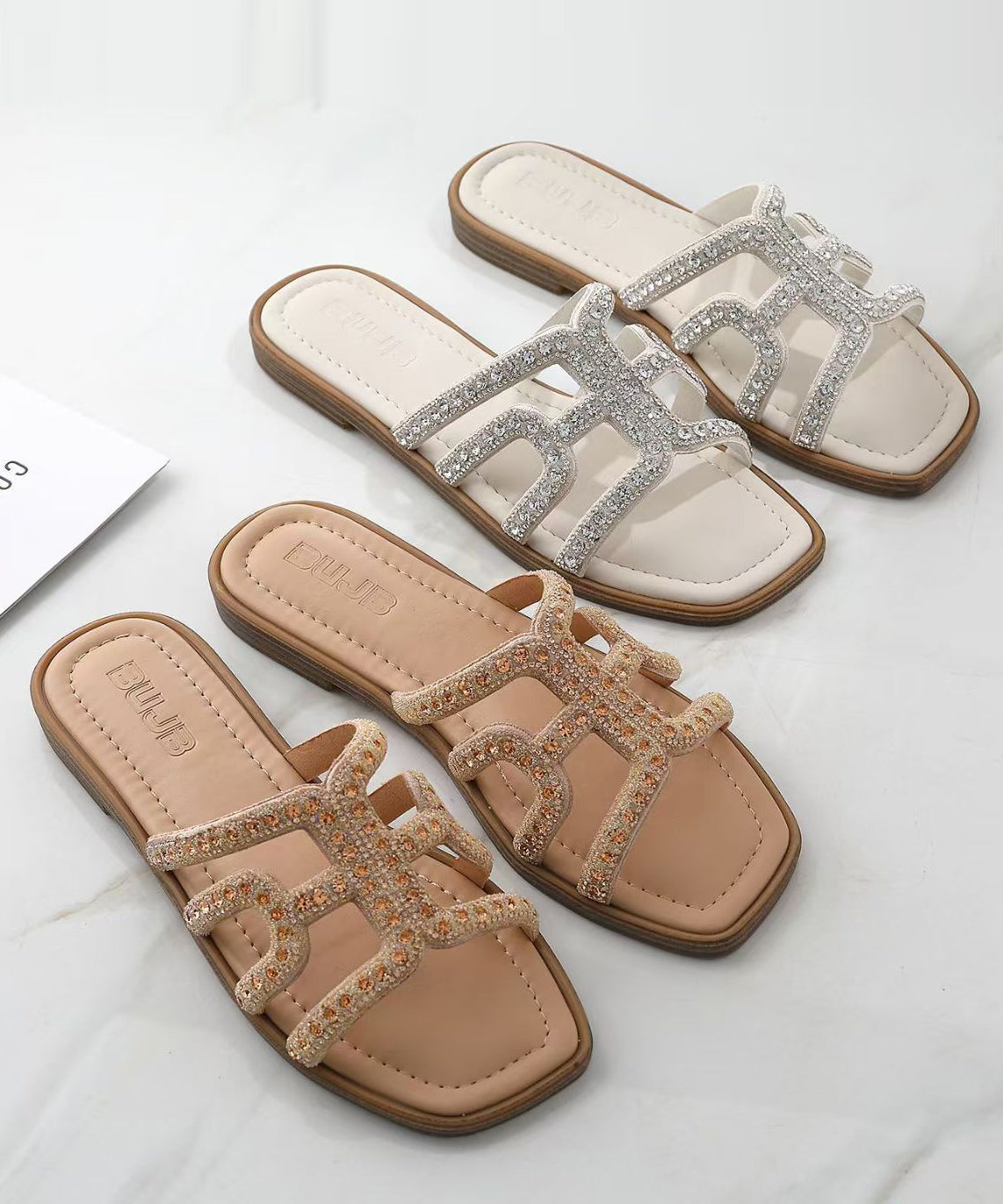 Herrarnas Flip Flops med Rhinestone Detaljer 4