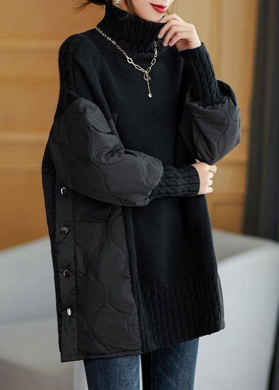 Herrarnas Turtleneck Tröja i Patchwork 1