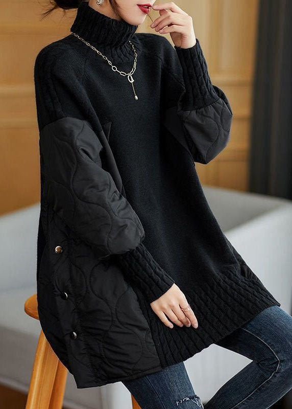 Herrarnas Turtleneck Tröja i Patchwork 3