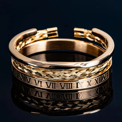 Herrars Armbandsset med Graverade Detaljer 0