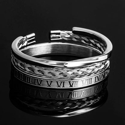 Herrars Armbandsset med Graverade Detaljer 4