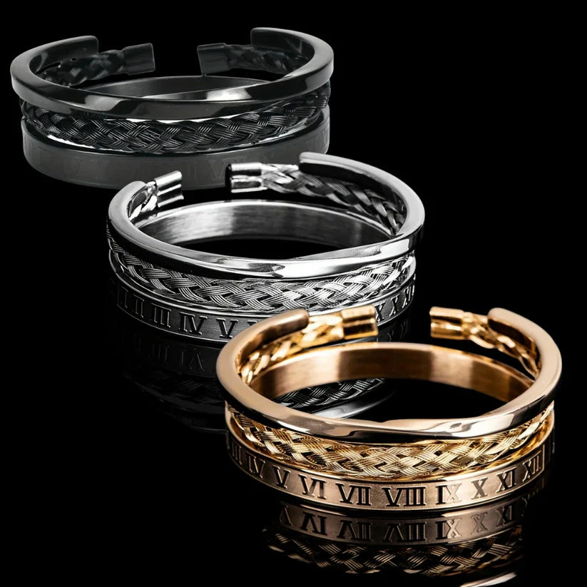 Herrars Armbandsset med Graverade Detaljer 6