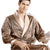 Herrbadrock Satin Gyllene Tryck Rymlig Passform 0