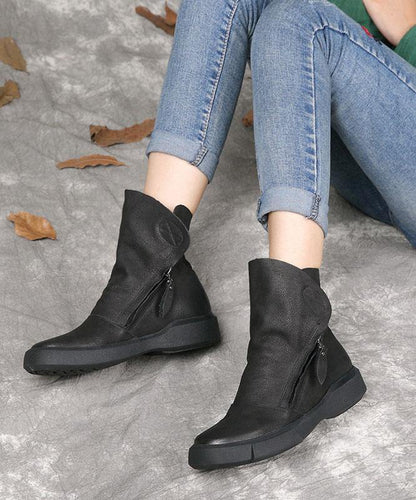 Herrboots Läder med Dragkedja och Gummisula 1
