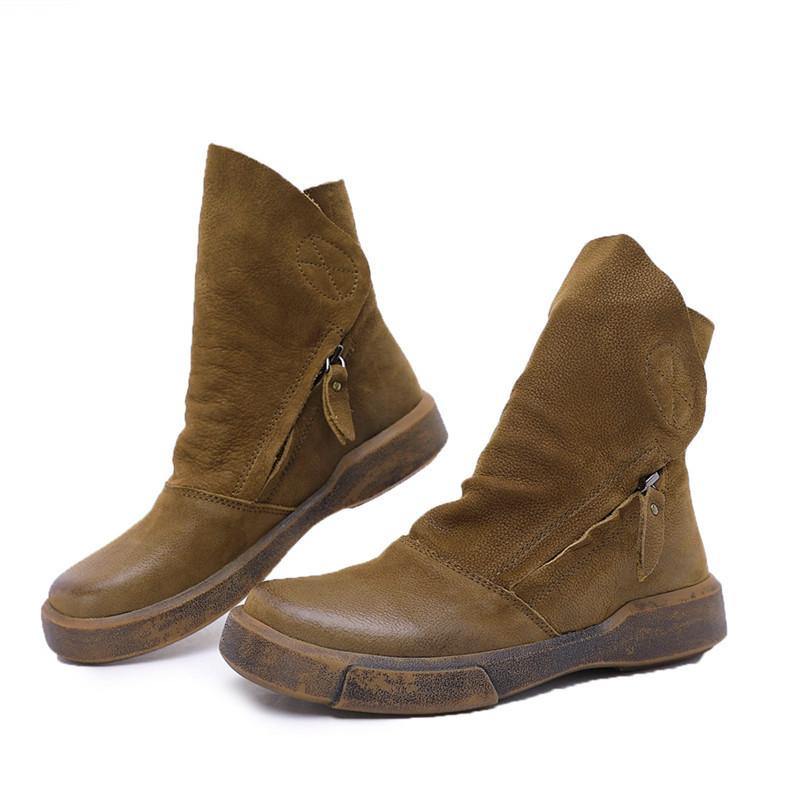 Herrboots Läder med Dragkedja och Gummisula 4
