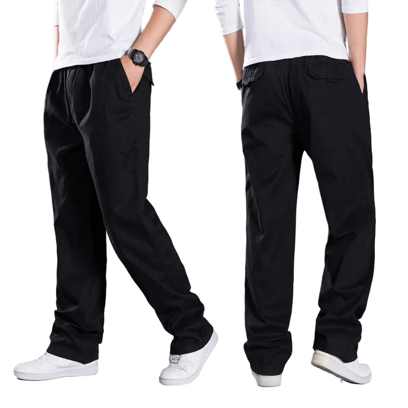 Herrbyxor Avslappnad Passform Mjuk Vävd Textur 3