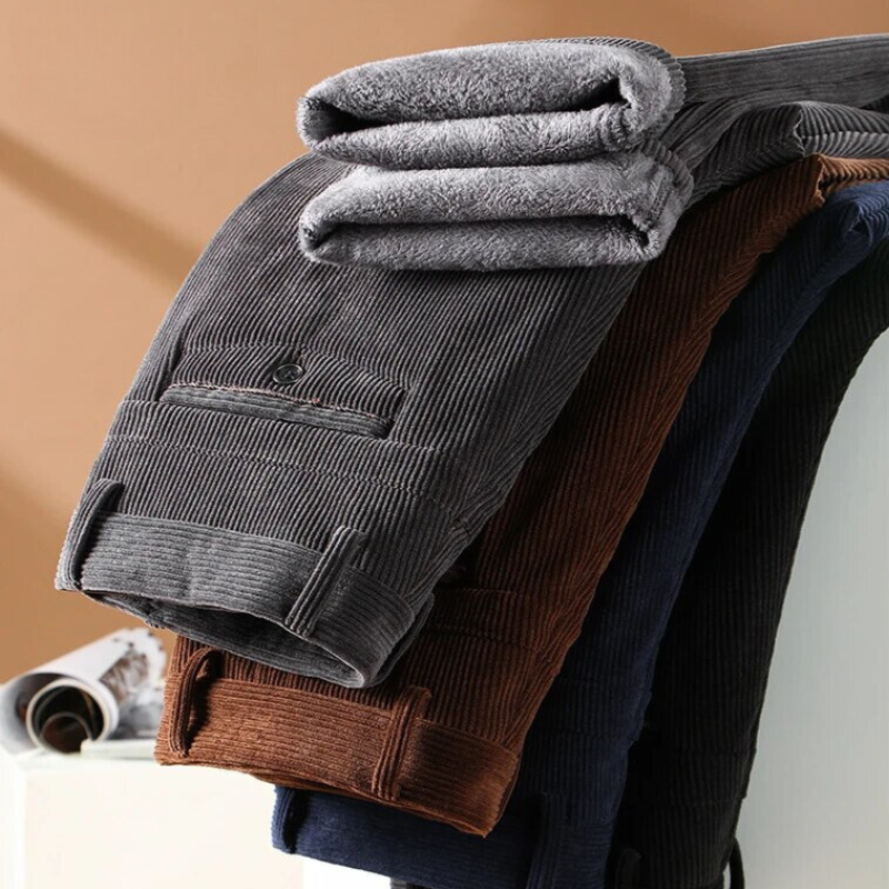 Herrbyxor Corduroy med Fleecefoder 3