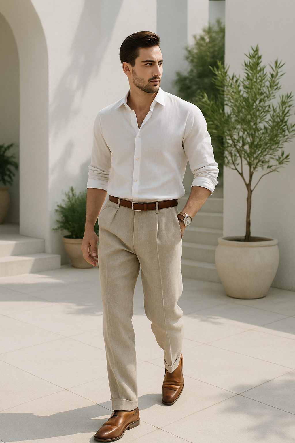 Herrbyxor Rakt Snitt Klassisk Stil Hållbara Tyger 2