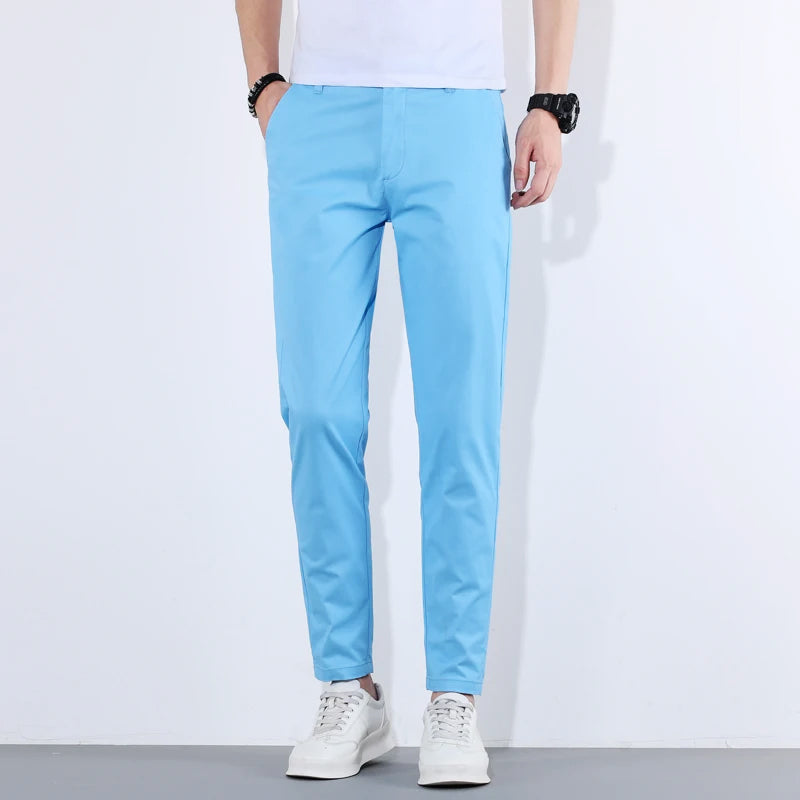 Herrbyxor Slim Fit Modern Passform med Avsmalnande Ben 4