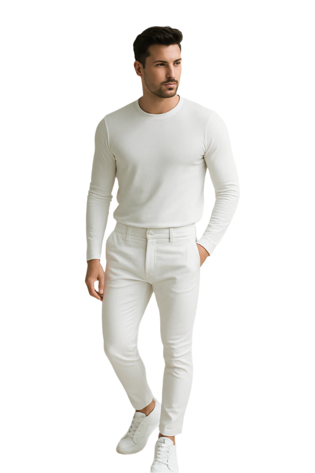 Herrbyxor Slim Fit Stretch Denim Med Fickor 0