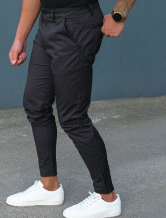 Herrbyxor Slim Fit Stretch Denim Med Fickor 6