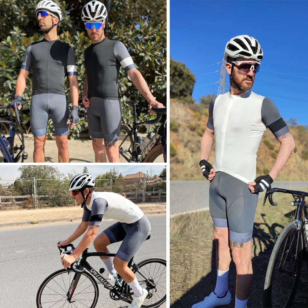 Herrcykelbyxor Vadderade Lycra Med Hängslen För Långdistanscykling 2