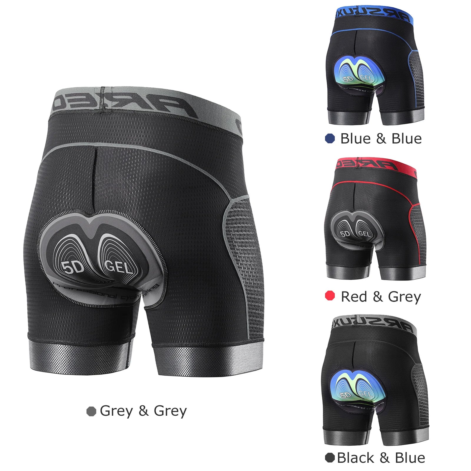 Herrcykelshorts med 5D Gel Kuddar och Snabbtorkande Material 2
