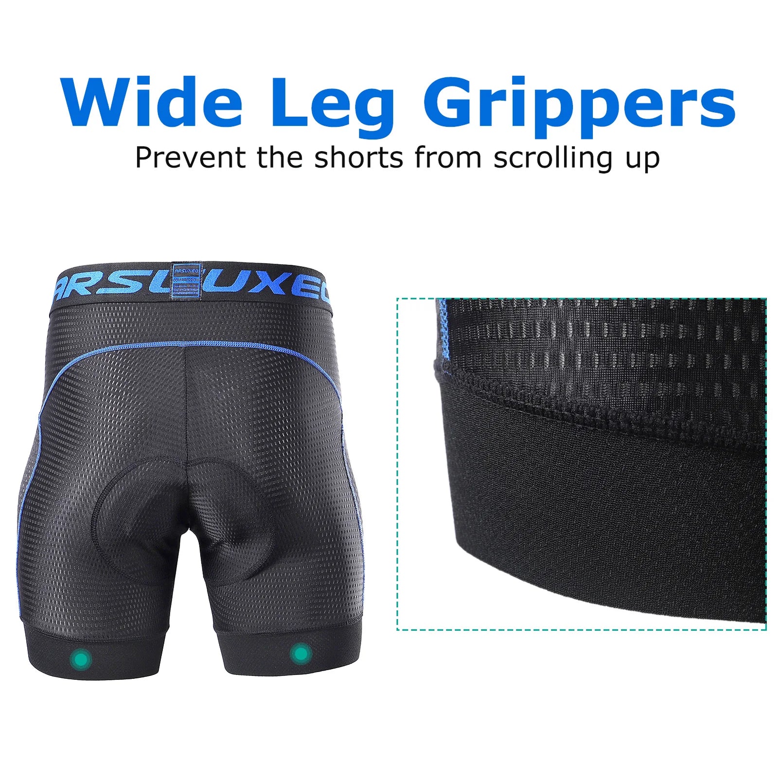 Herrcykelshorts med 5D Gel Kuddar och Snabbtorkande Material 4