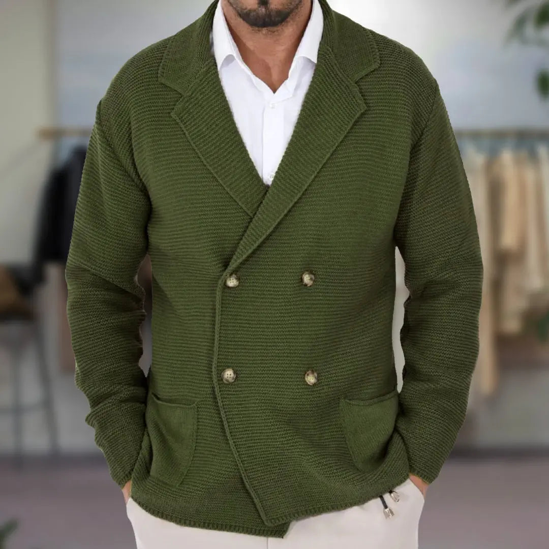 Herre Dubbelknäppt Kofta Med Tidlös Design 4