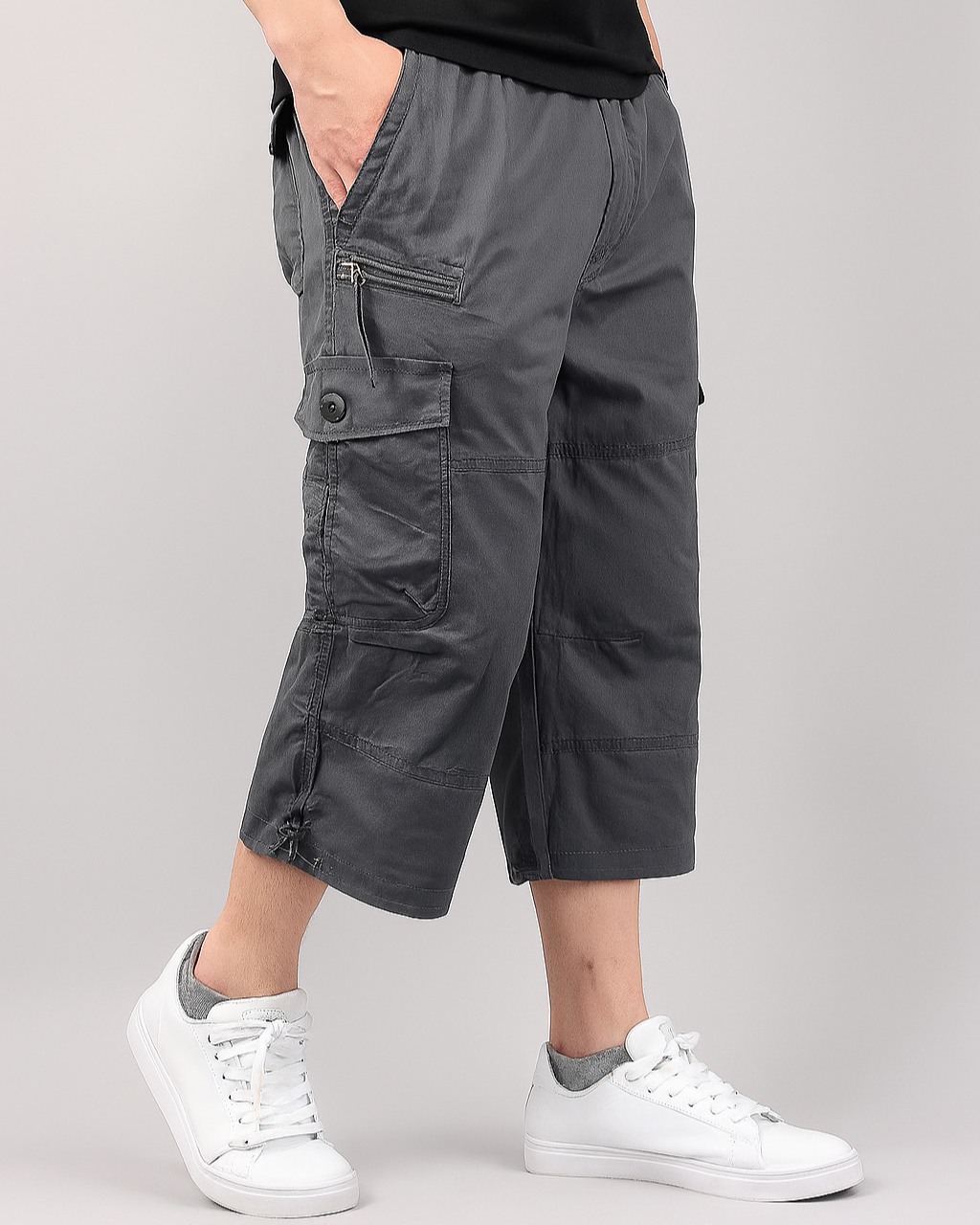 Herren Cargoshorts med Funktionella Fickor 2