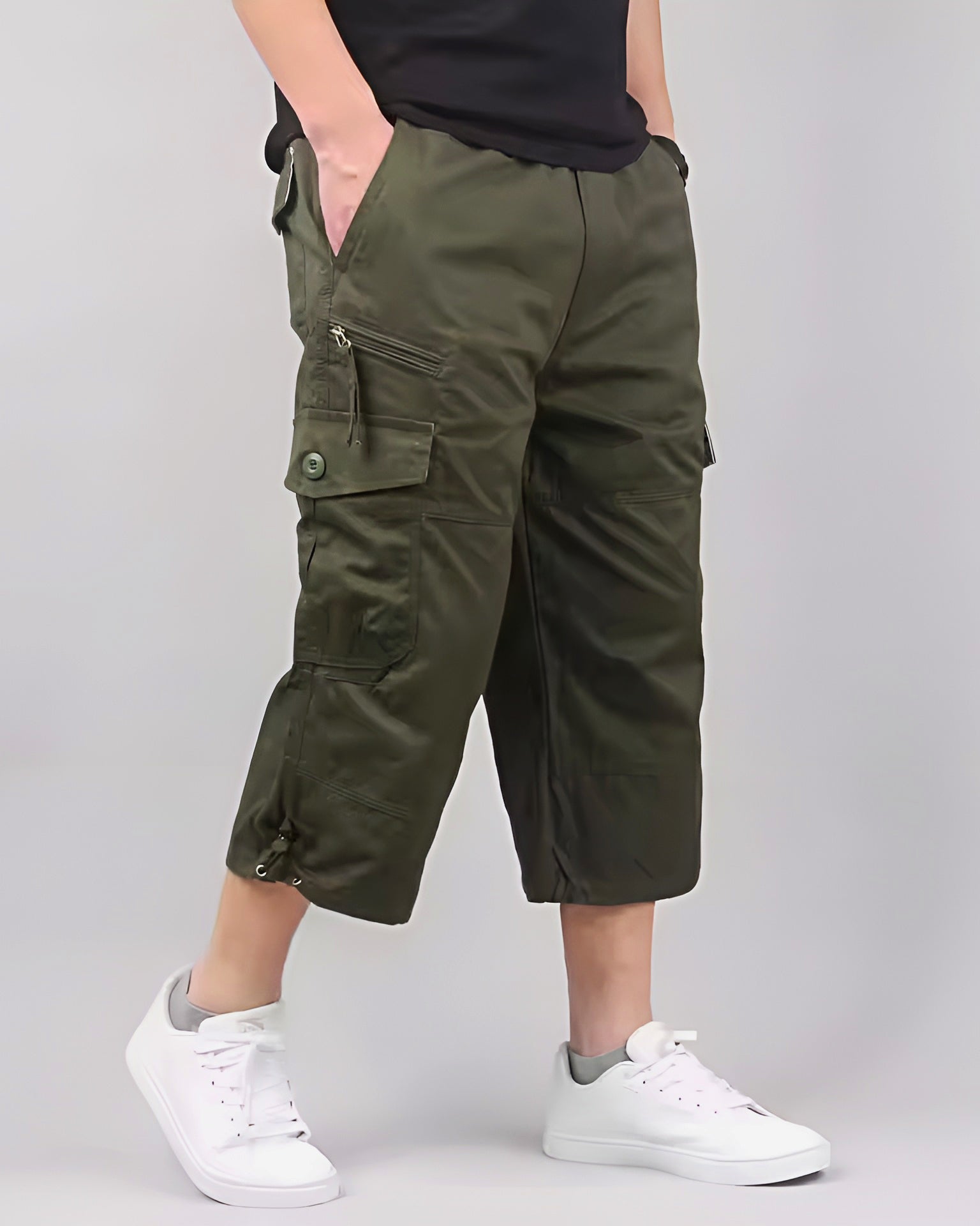 Herren Cargoshorts med Funktionella Fickor 3