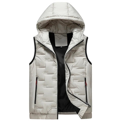 Herren Dunväst Tech-Wear Design med Huva 2