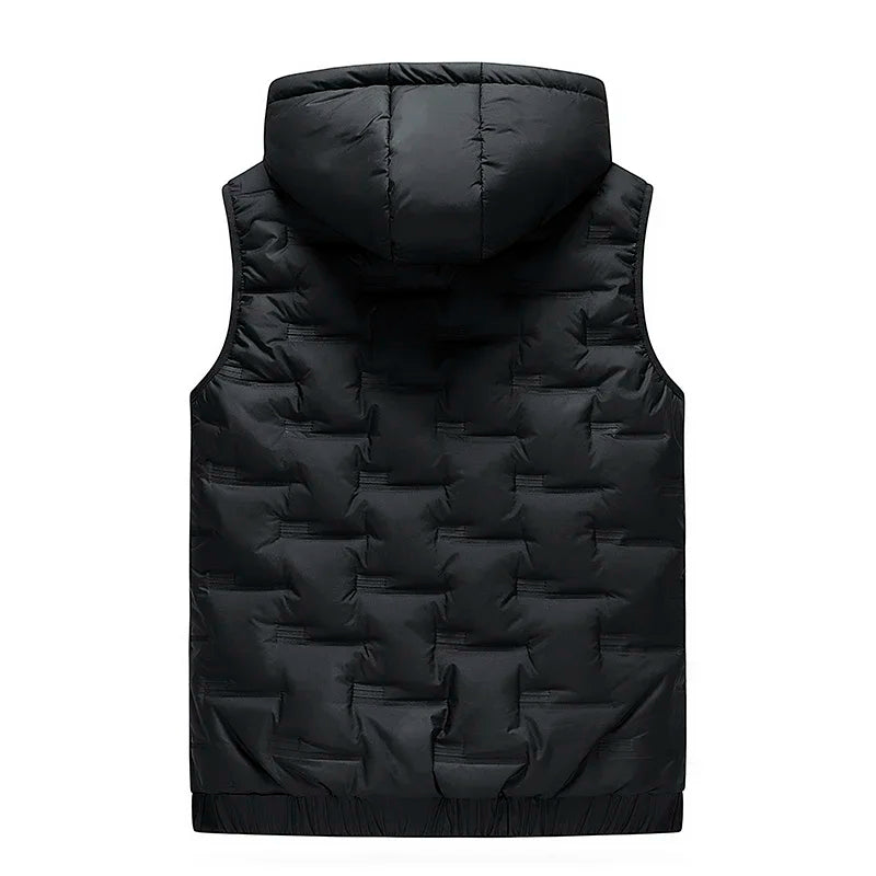 Herren Dunväst Tech-Wear Design med Huva 4