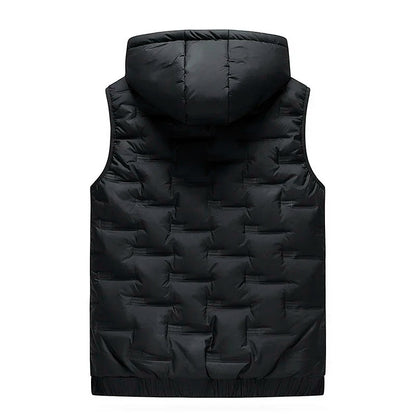 Herren Dunväst Tech-Wear Design med Huva 4