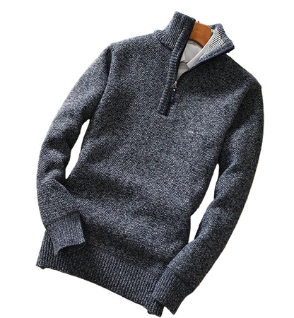 Herren Fleece Tröja Modern Halvdragkedja 0