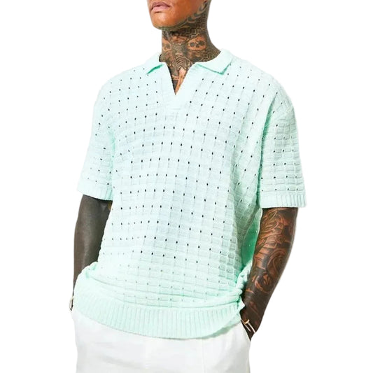 Herren Pikétröja Kortärmad V-ringad Modern Stil 0