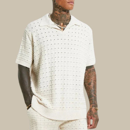 Herren Pikétröja Kortärmad V-ringad Modern Stil 1