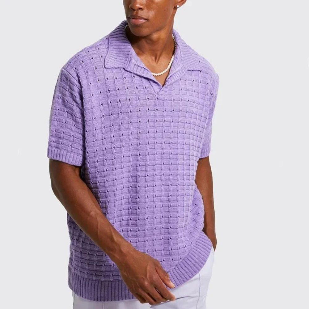 Herren Pikétröja Kortärmad V-ringad Modern Stil 4