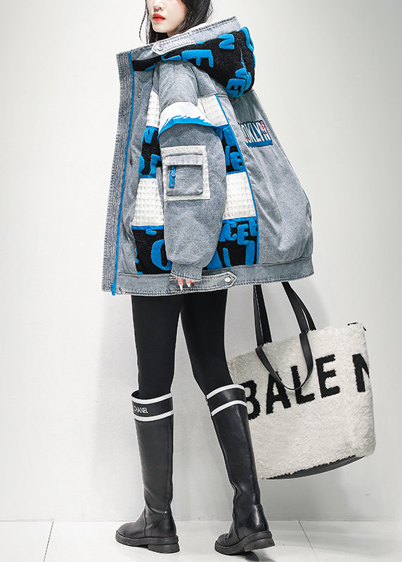 Herren Vinterjacka Patchwork Design Med Dragkedja 3