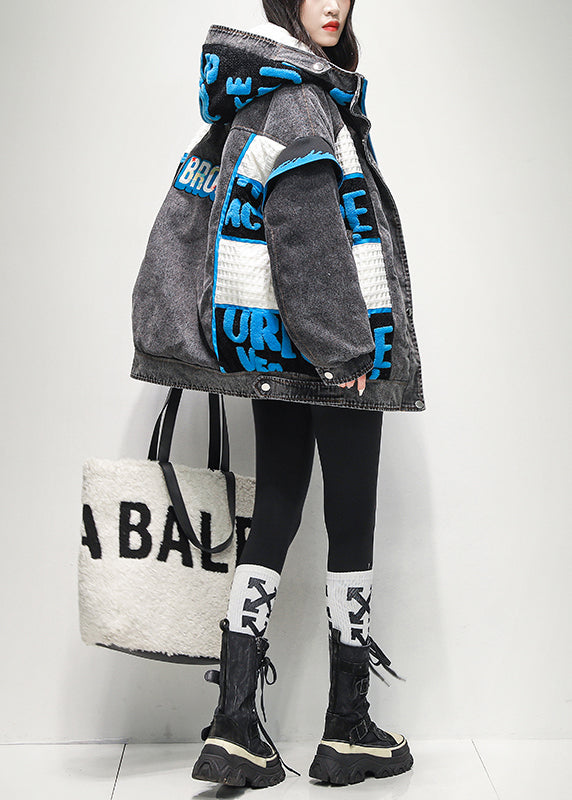 Herren Vinterjacka Patchwork Design Med Dragkedja 4