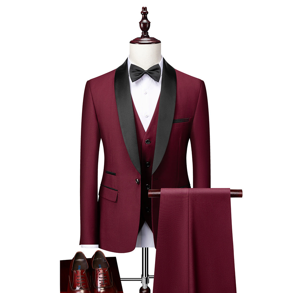 Herrens 3-delat Anzugset Slim Fit i Ull 1