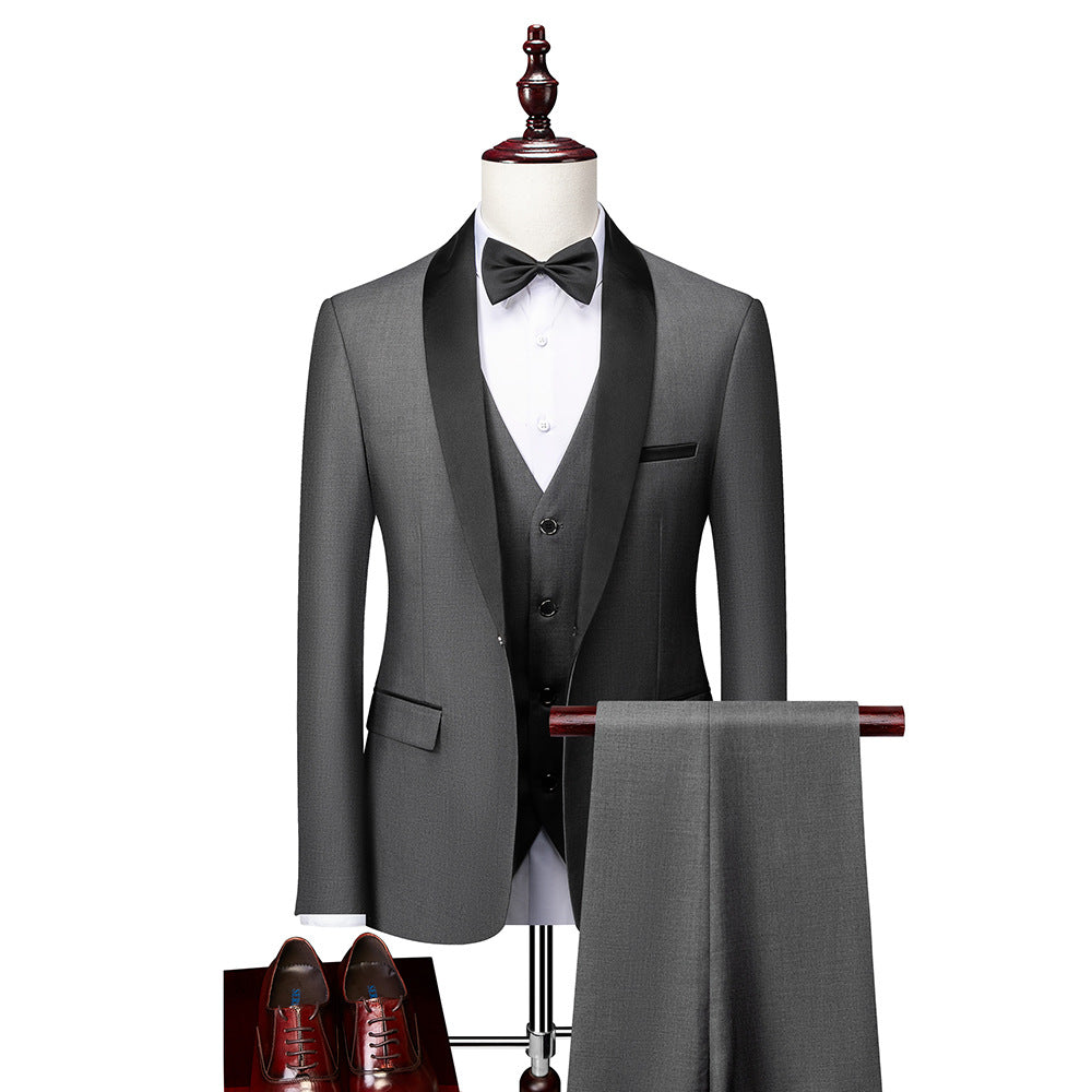 Herrens 3-delat Anzugset Slim Fit i Ull 3
