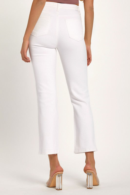 Herrens Avslappnade Distressed Denim Jeans i Vitt 3
