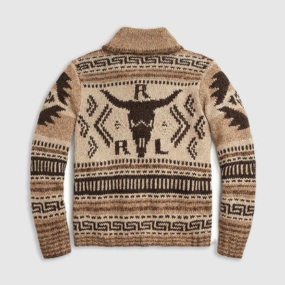 Herrens Aztec Mönstrad Kofta 1