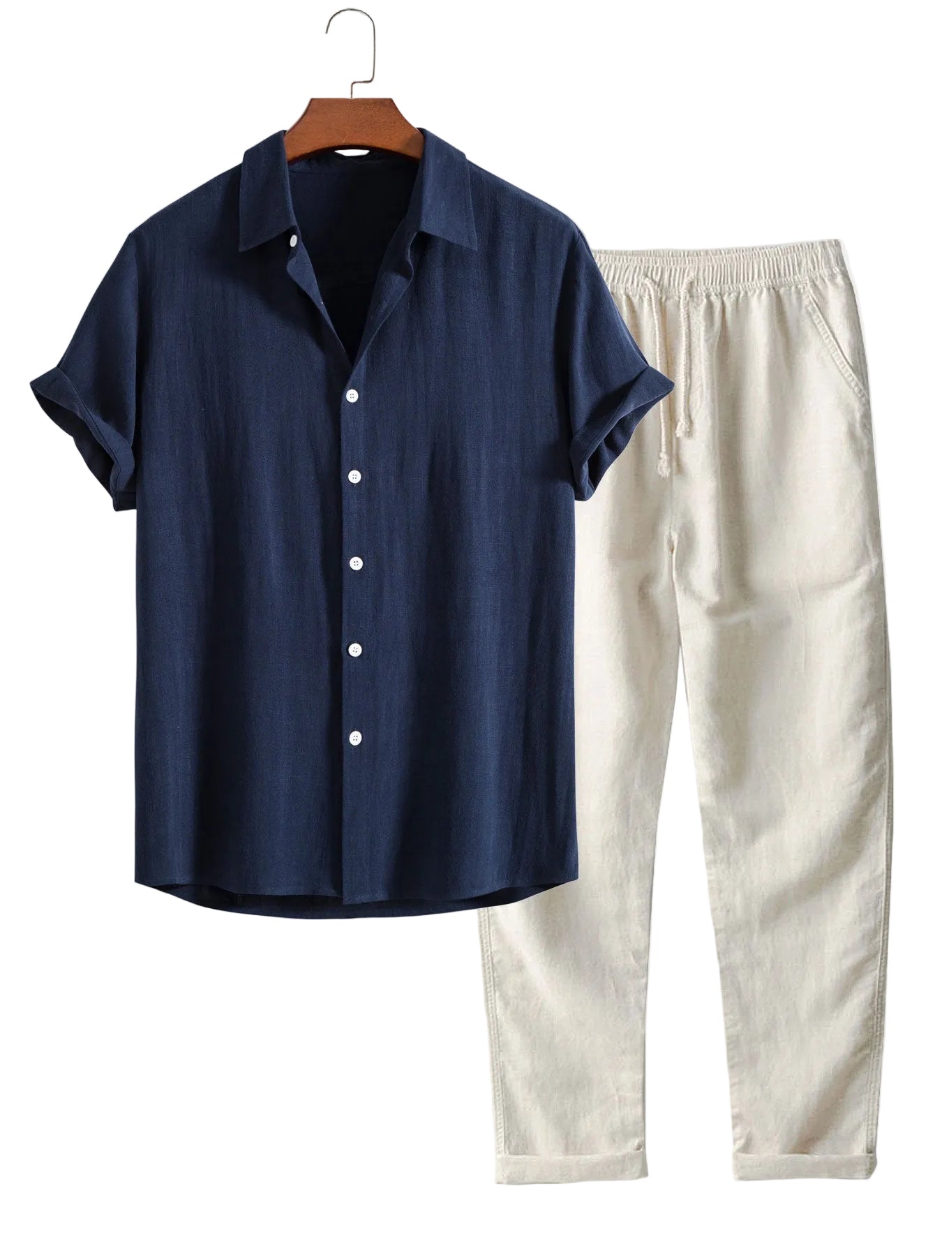 Herrens Blus och Byxor Set Tidlös Stil 0